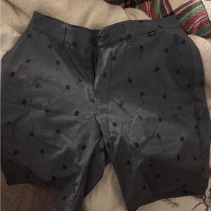 Travis Mathew Dark Gray Palm Print Shorts